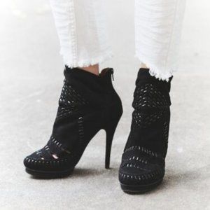 Jeffrey Campbell x Free People Ivy Woven Platform Booties, 8
